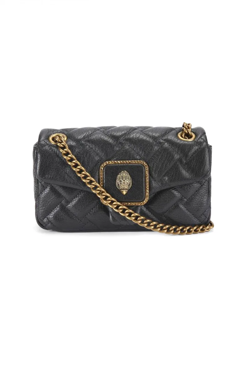 KURT GEIGER ΤΣΑΝΤΑKI CROSSBODY/ΩΜΟΥ FABRIC MΙΝΙ KENSINGTON KAΠΙΤΟΜΕ ΑΛΥΣΙΔΑ LOGO ΜΑΥΡΟ