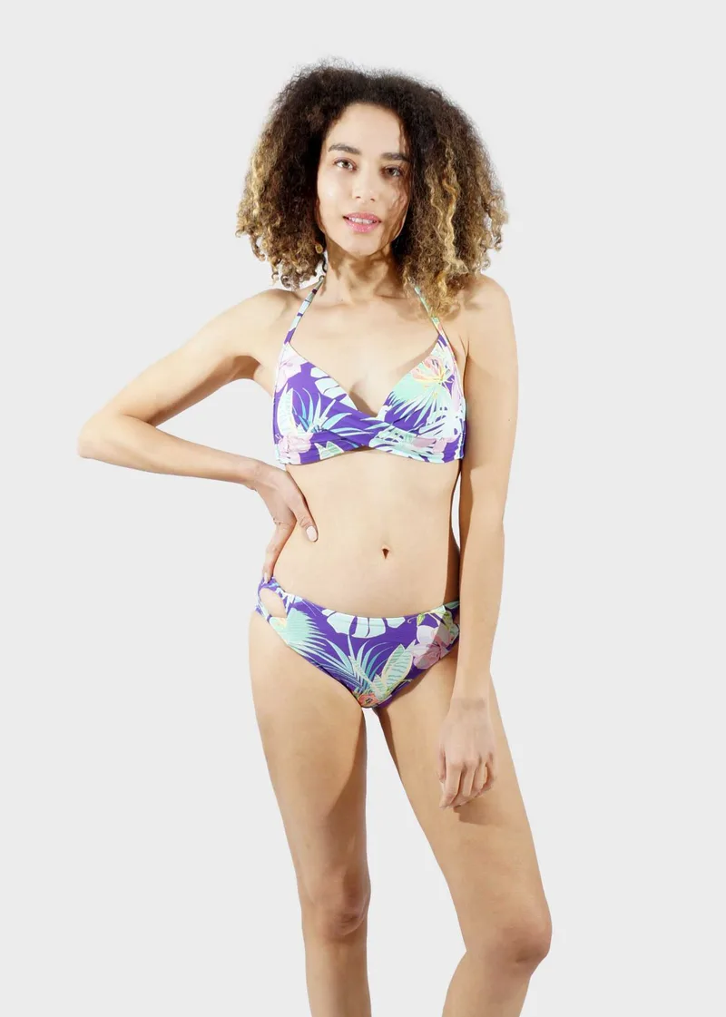 Γυναικείο set bikini all print ενσωματωμένη ενίσχυση bikini μεσοκάβαλο κανονική γραμμή.Cup B ΜΩΒ