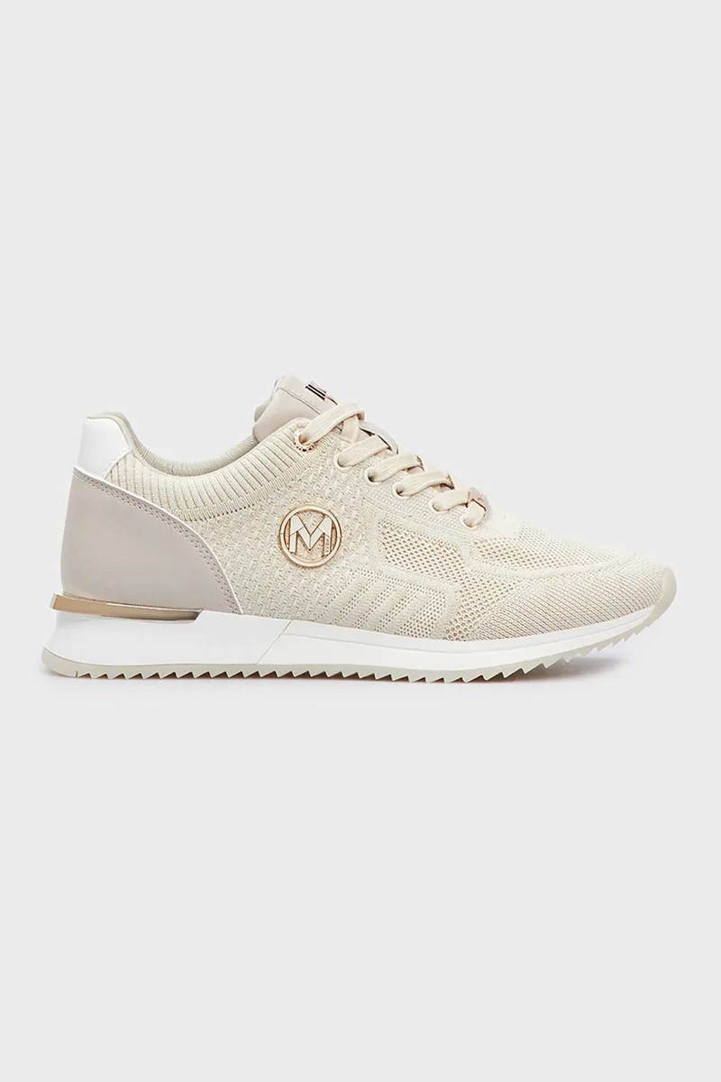 Mexx γυναικεία sneakers μονόχρωμα με μεταλλικές λεπτομέρειες "Gitte" - MIRL1000141W-01 Μπεζ