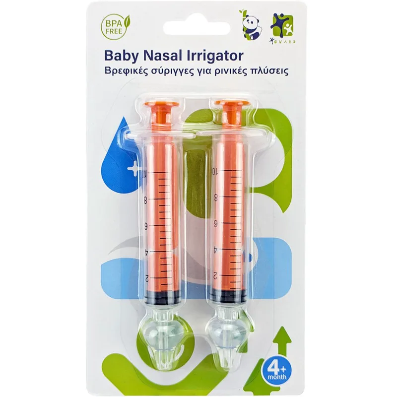 Baby Nasal Irrigator Επαναχρησιμοποιούμενες Βρεφικές Σύριγγες για Ρινικές Πλύσεις 2 Τεμάχια - Πορτοκαλί
