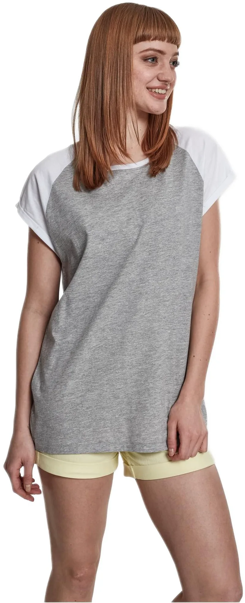 Ladies Contrast Raglan Tee Urban Classics TB1913-01219 grey/white