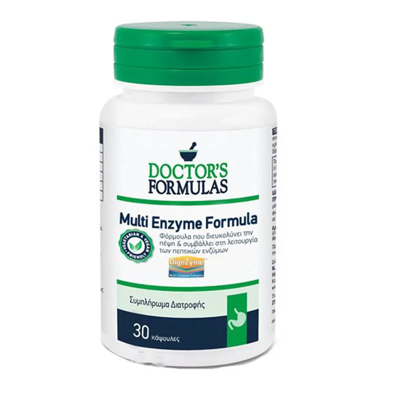Doctor's Formulas Multi Enzyme Formula Συμπλήρωμα Διατροφής που Συμβάλλει στη Λειτουργία των Πεπτικών Ενζύμων 30caps