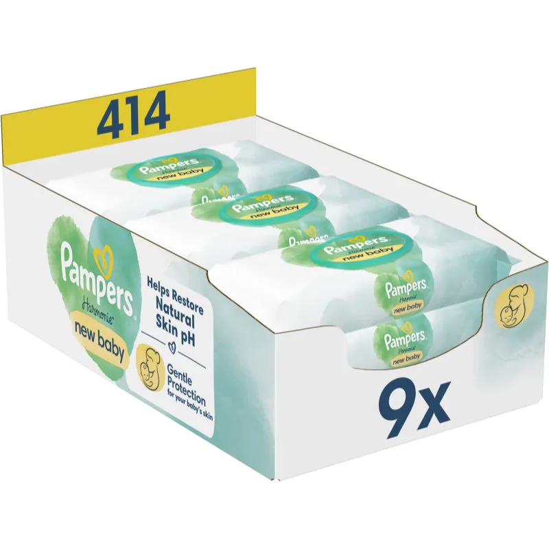 Pampers Harmonie New Baby υγρά μαντηλάκια καθαρισμού για παιδιά 414 τμχ