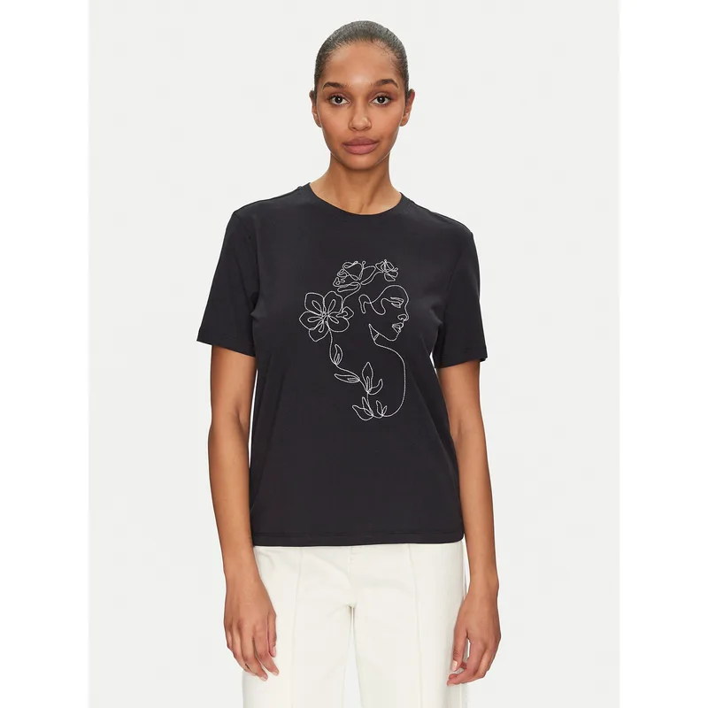 Vila T-Shirt Sybil 14108062 Μαύρο Regular Fit