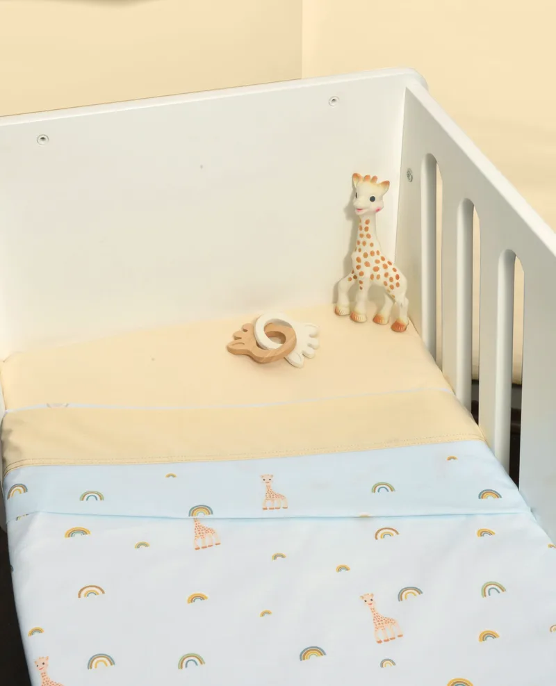Σεντόνια Λίκνου Σετ 2τ -75x110-100% Βαμβάκι Design 504 Sophie La Girafe