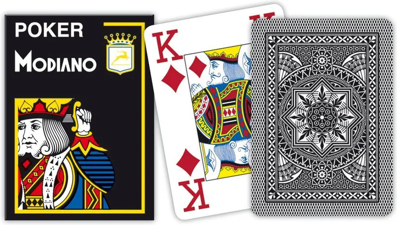 ΤΡΑΠΟΥΛΑ ΠΛΑΣΤΙΚΗ MODIANO TEXAS POKER 4 JUMBO ΜΑΥΡΟ