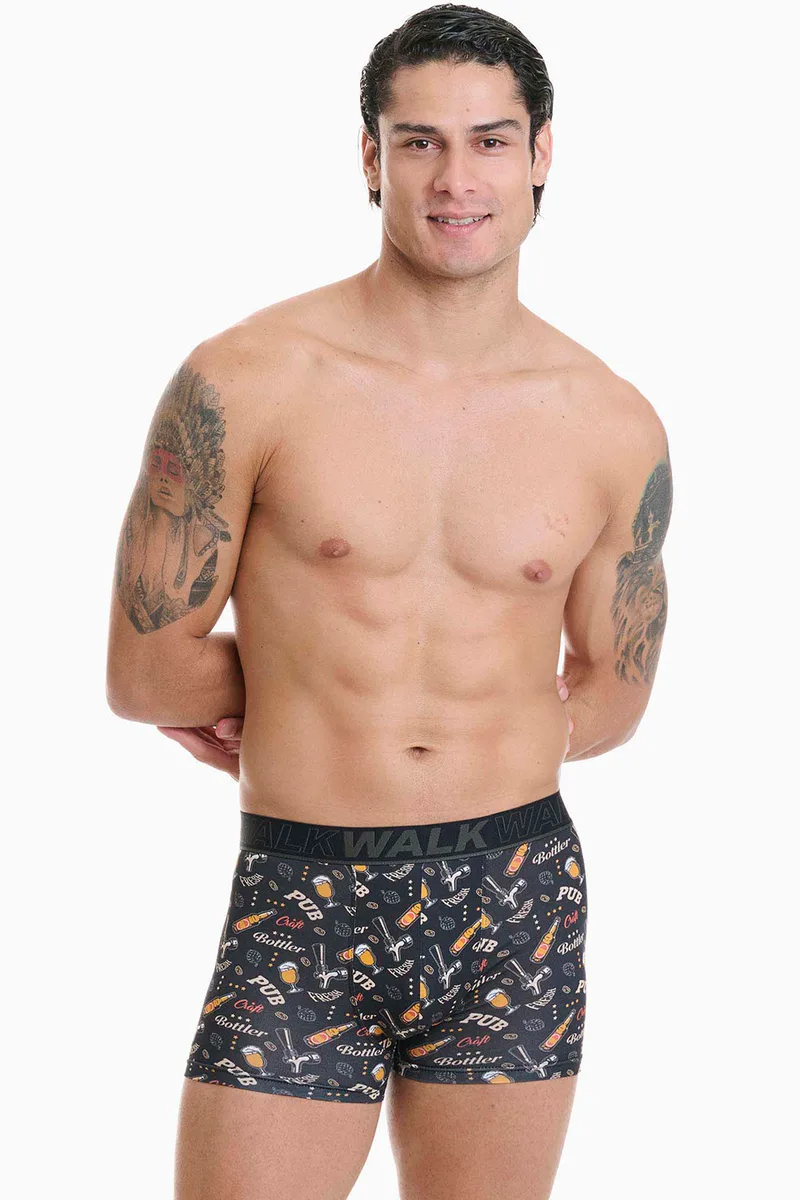 Walk ανδρικό μπόξερ με σχέδιο Cotton Stretch-W1754-10