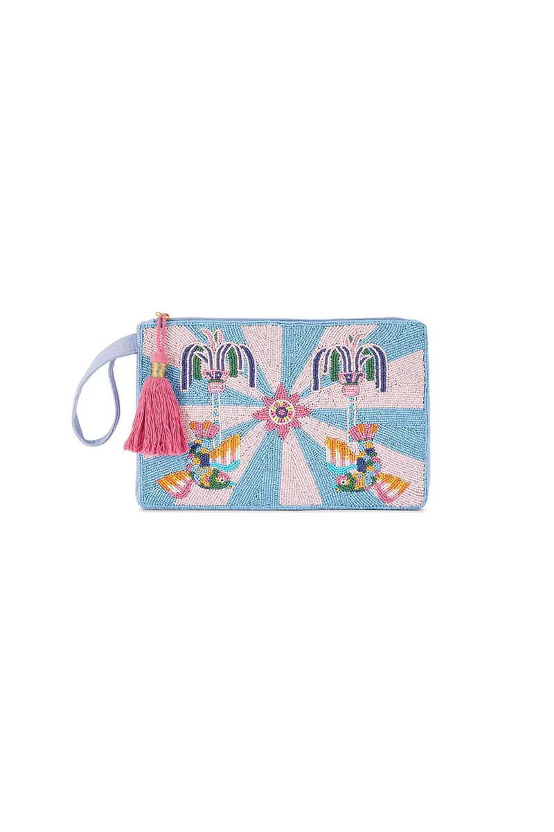 Wild Paris γυναικείο clutch με κέντημα "Veracruz" - VERACRUZ/SS26 Γαλάζιο