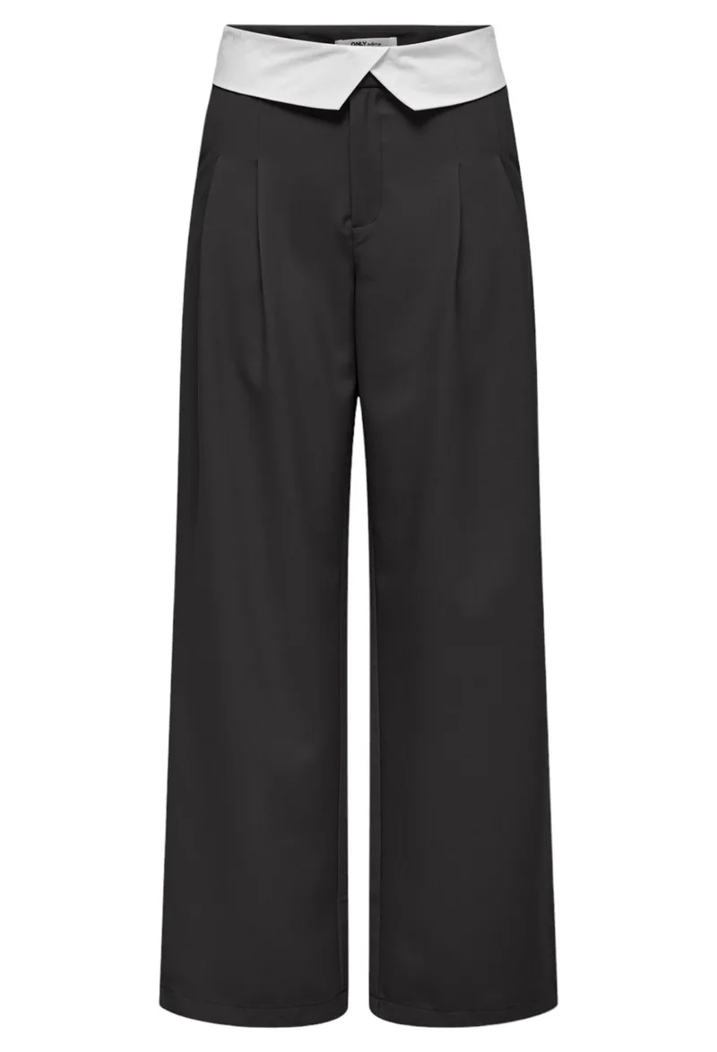 Παντελόνι Υφασμάτινο Only Onldiane Hw Fold-Down Str Cc Tlr 15311326-Black Γυναικείο