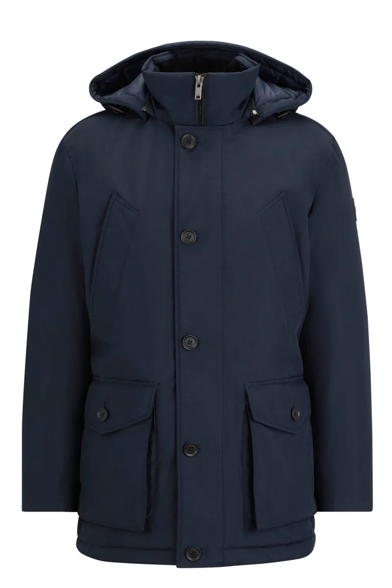 BOSS CASUAL ΜΠΟΥΦΑΝ JACKET ΑΠΟΣΠΩΜΕΝΗ ΚΟΥΚΟΥΛΑ OSIASS ΜΠΛΕ