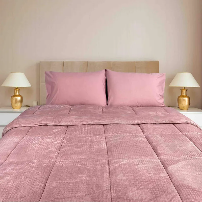 Κουβερτοπάπλωμα Υπέρδιπλο 2,20Χ2,40 Dusty Rose Ροζ