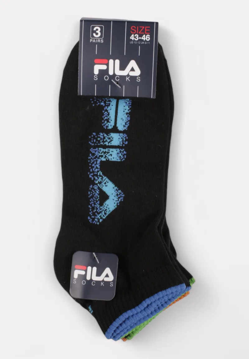 Fila Lifestyle Quarter Socks Fashion Black 3 τεμάχια F3273-229-Μαύρο