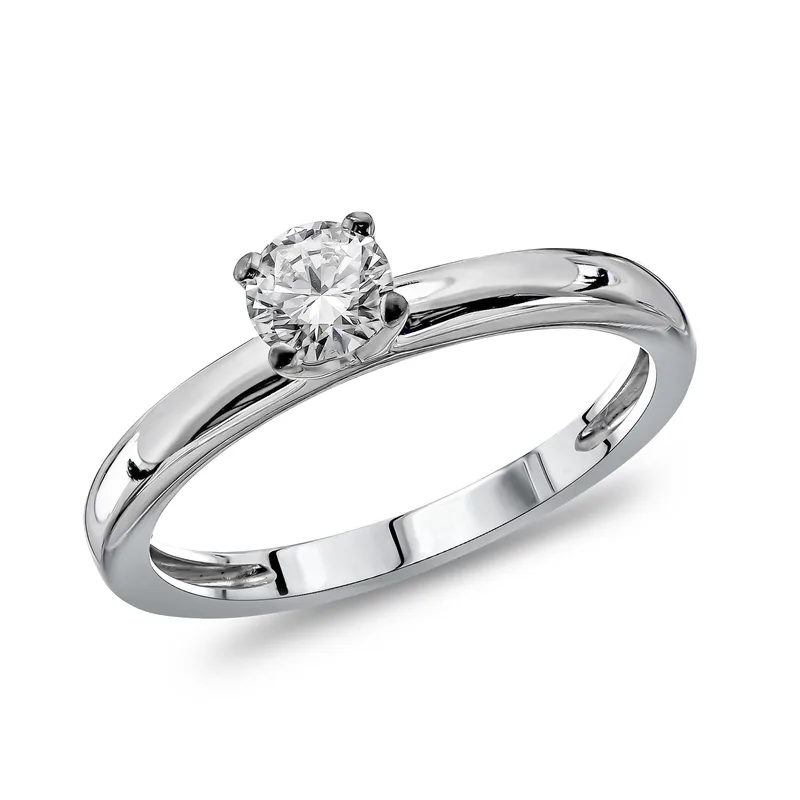 Diamond Group Μονόπετρο Δαχτυλίδι με Διαμάντι Brilliant από Λευκό Χρυσό 14 Καρατίων DDX560