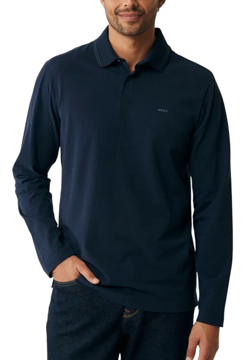 Μπλούζα Μακρυμάνικη Mexx Bas Basic polo LS MF007100243M-Navy Ανδρικό