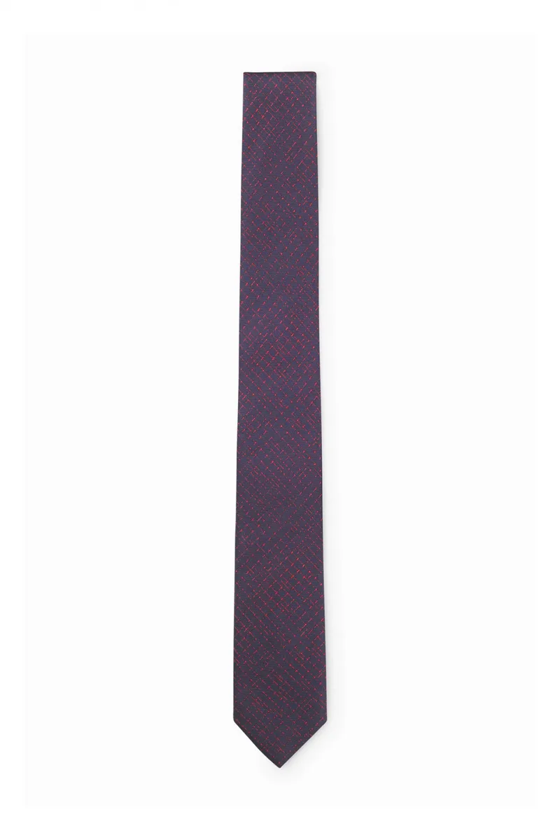 HUGO ΓΡΑΒΑΤΑ Tie cm 6 ΜΠΛΕ-ΜΠΟΡΝΤΩ