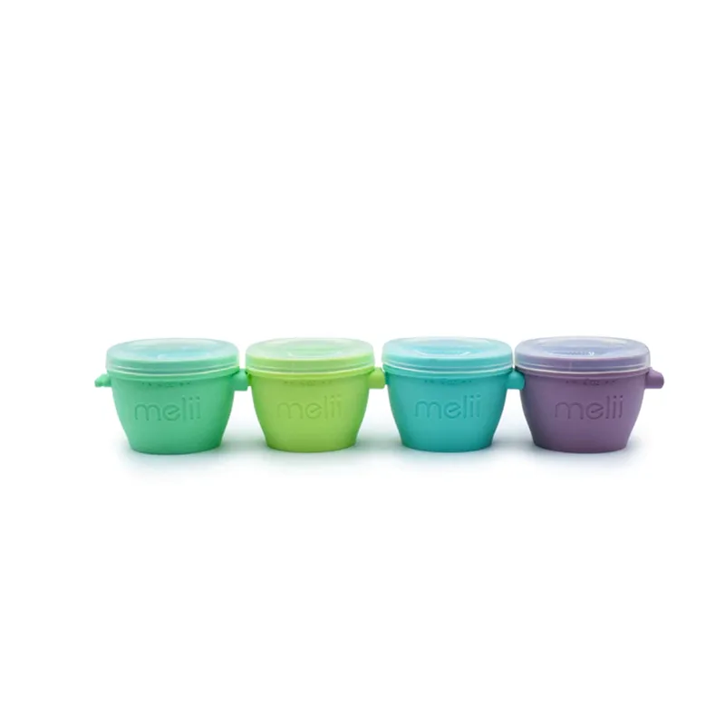 Σετ 4τμχ Δοχεία Σιλικόνης Με Καπάκι Snap and Go Pods 118ml Melii MEL10450 (Υλικό: Σιλικόνη) - Melii - MEL10450