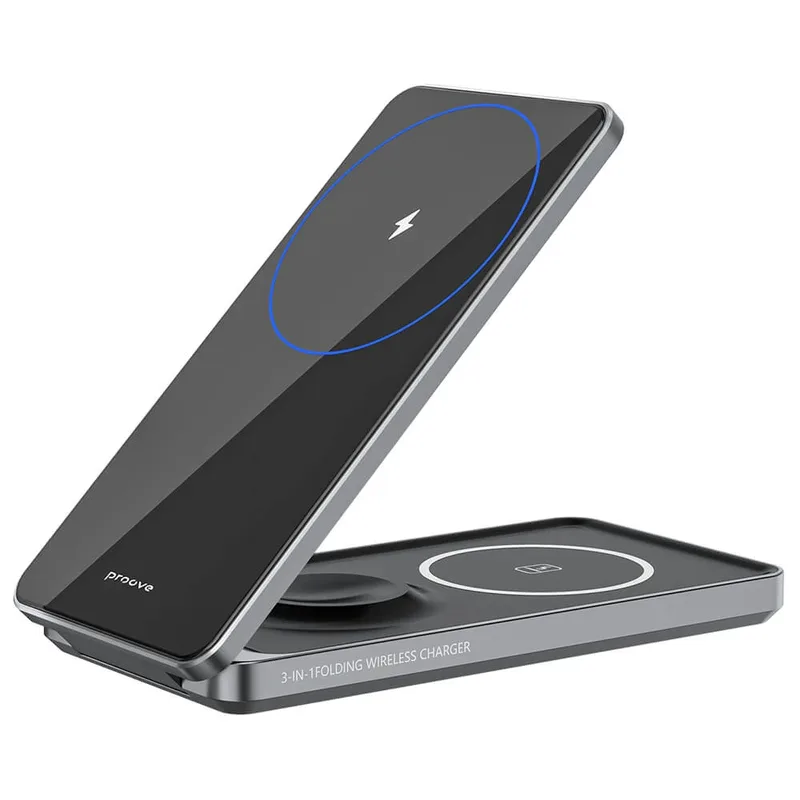 Proove 3in1 MagSafe Wireless Foldable Charging Station Metal Edge 15W Grey
