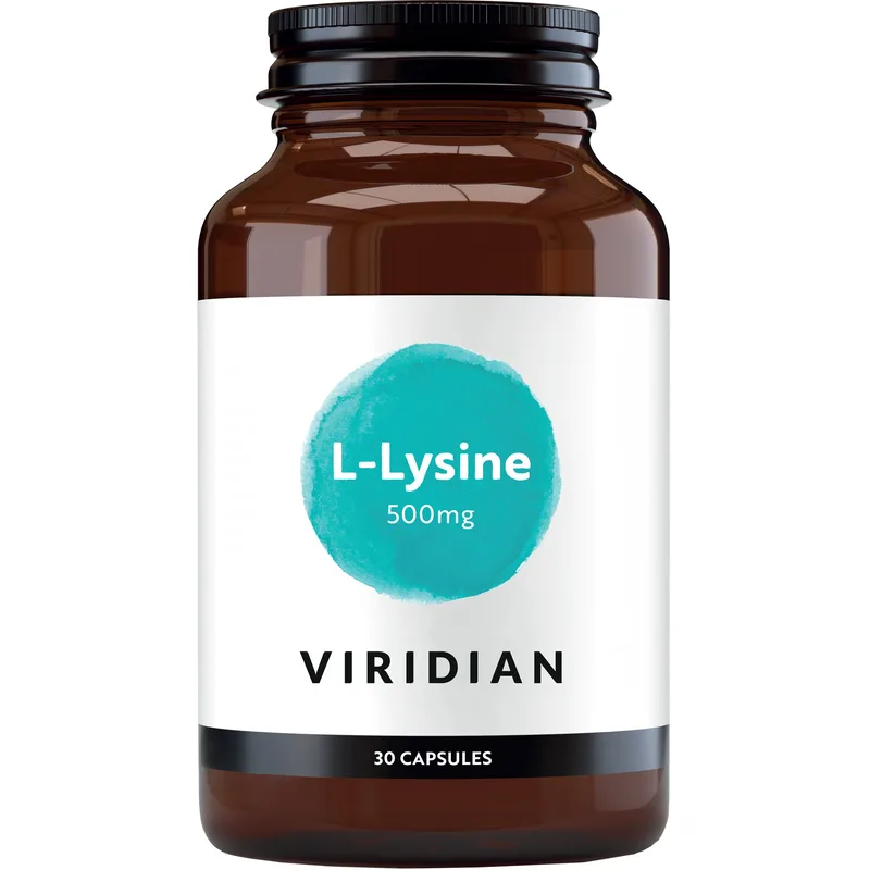 Viridian L-Lysine 500mg Συμπλήρωμα Διατροφής Αμινοξέος L-λυσίνης για την Αντιμετώπιση & Πρόληψη Εξάρσεων του Απλού Έρπητα & Αποδοτικότερη Απορρόφηση του Ασβεστίου 30caps