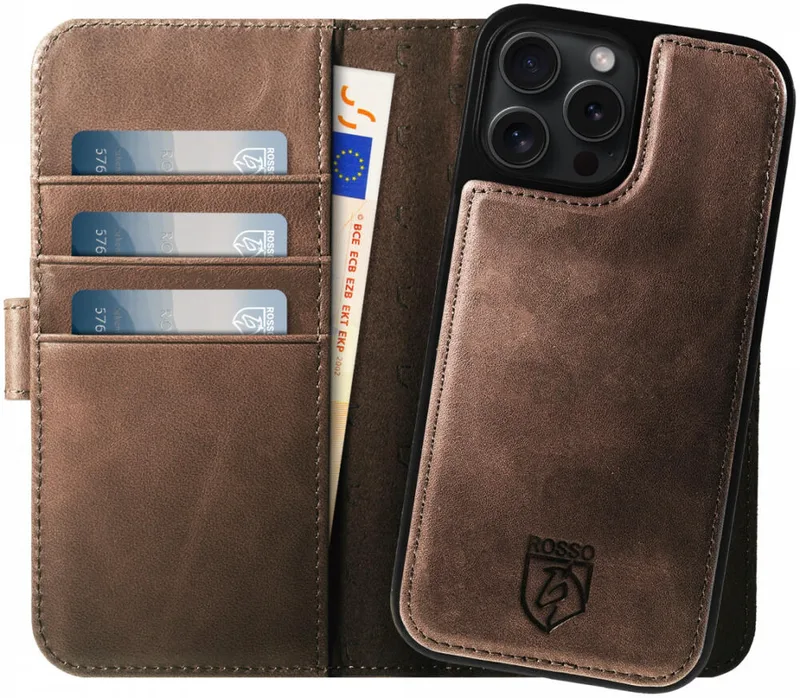 Θήκη Apple iPhone 16 Pro Max - Κόκκινο Elite Δερμάτινο Πορτοφόλι με MagSafe - Brown (8719246454134)