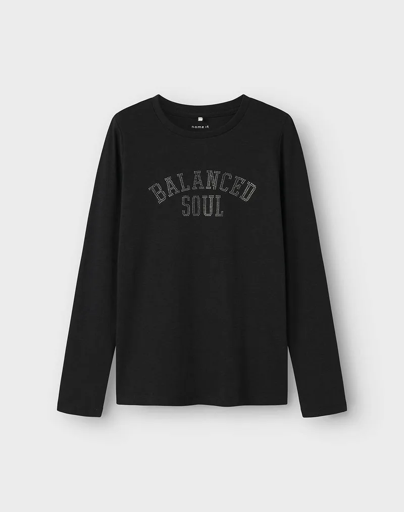 NAME IT NKFLUCIA SLIM LS TOP 13245420-BLACK Black