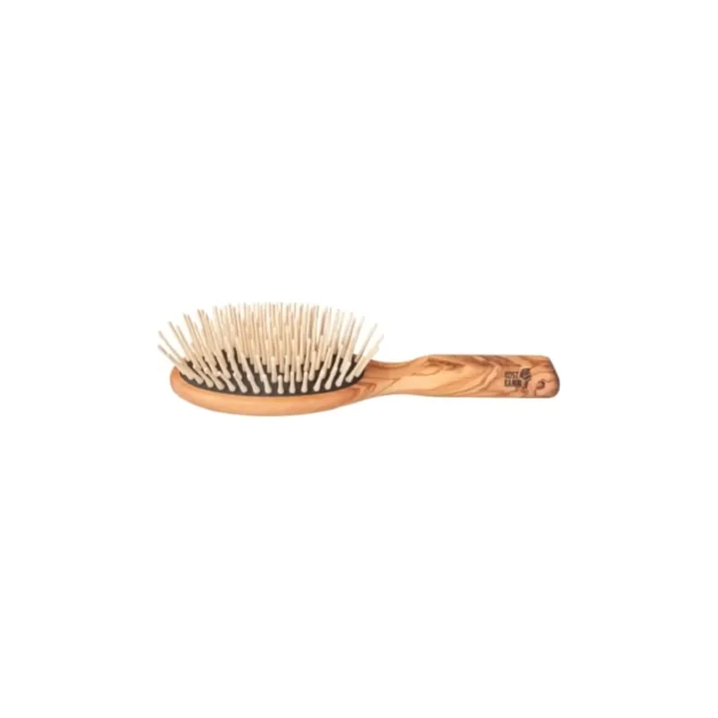 Kostkamm Olive Wood Brush for Long Hair with 9 Rows