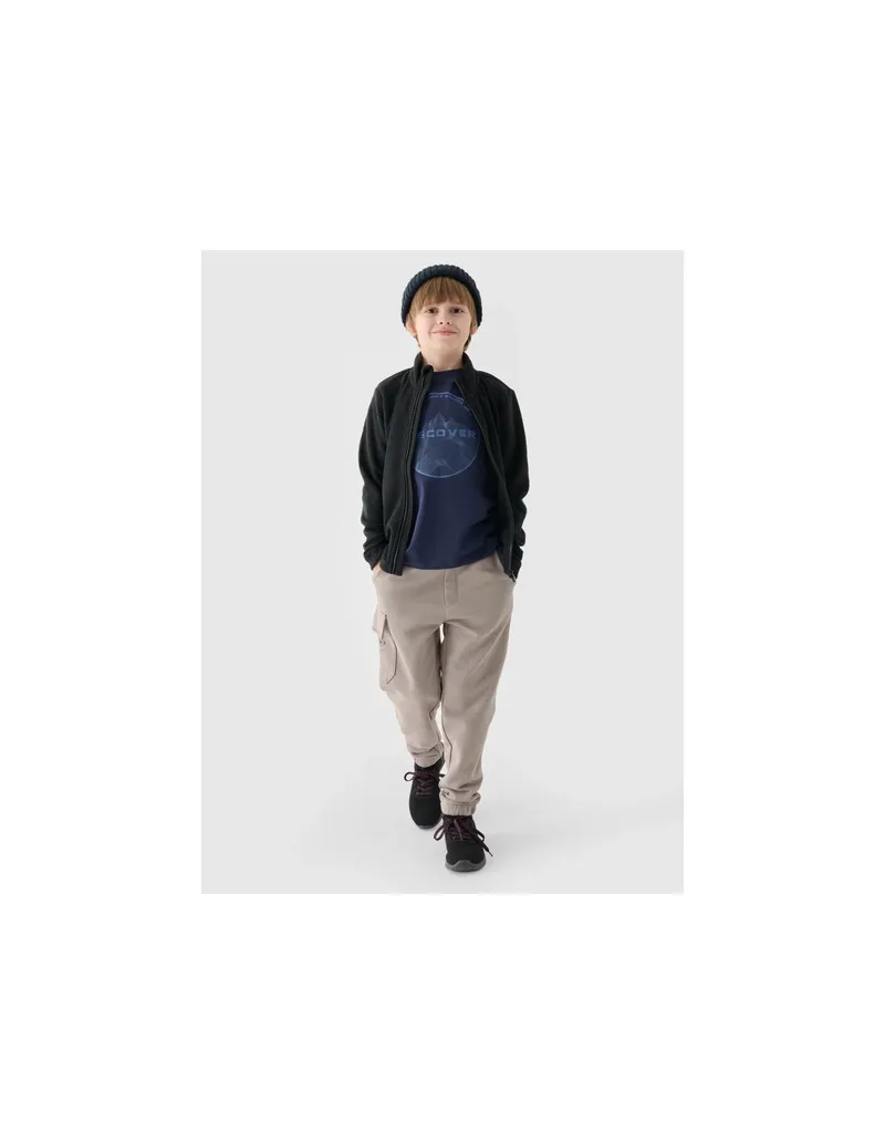 Regular fleece with standup collar for boys 4F Junior 4FJWMM00TFLEM24520S