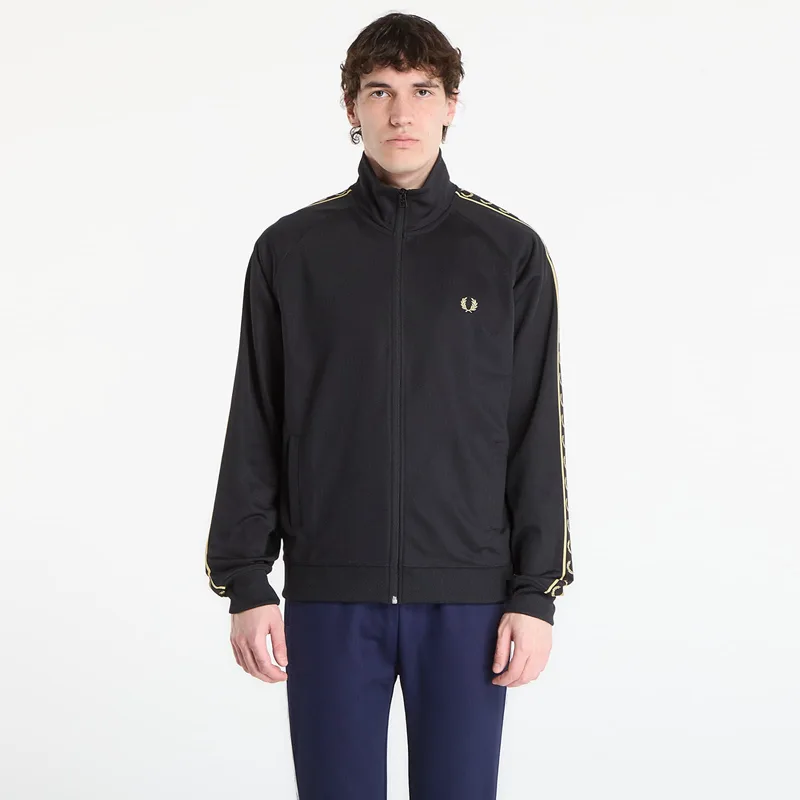 Φούτερ FRED PERRY Contrast Tape Track Jacket Black/ Champagne XL