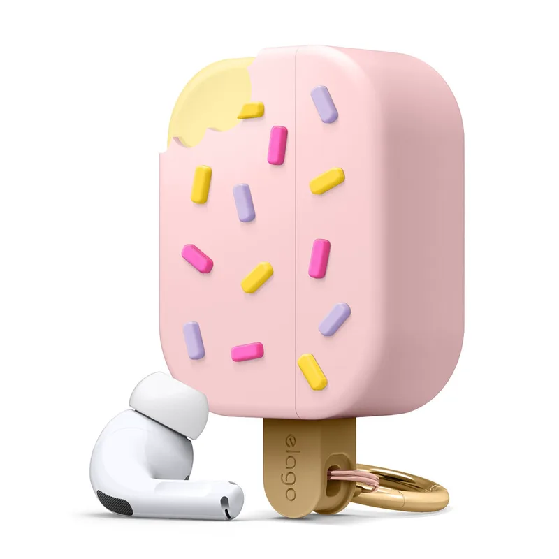 Elago AirPods Ice Cream Case - Θήκη Σιλικόνης για AirPods Pro 1st Gen - Lovely Ροζ / Strawberry (EAPP-ICE-LPK)