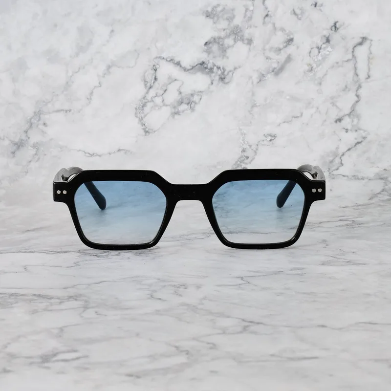 ELLIOT Gradient Sunglasses | Black | Gradient Blue Shades | Explicit Poets Sunglasses