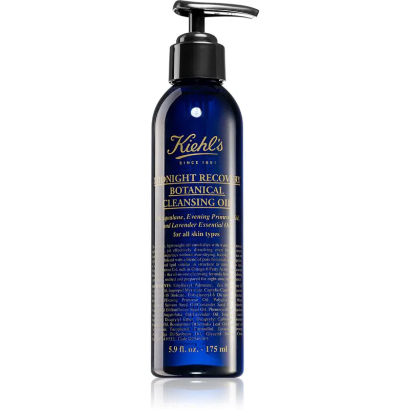 Kiehl's Midnight Recovery Botanical Cleansing Oil λάδι για ντεμακιγιάζ για όλους τους τύπους επιδερμίδας ακόμα και ευαίσθητης 175 ml