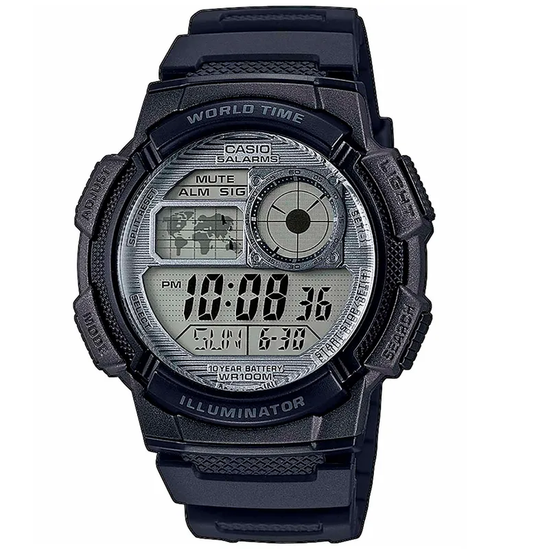 CASIO Collection Black Rubber Strap AE-1000W-7AVEF