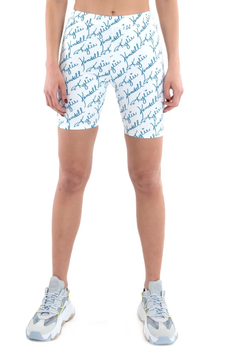 Σορτς Kendal + Kylie Logo All Over Biker Tights KKW3611718-WHITE PETROL Γυναικείο