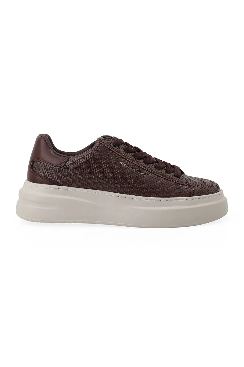Renato Garini ανδρικά sneakers με πλεκτό σχέδιο - W57000903419 Καφέ