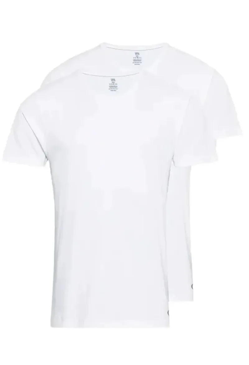 ΑΝΔΡΙΚΟ ΚΟΝΤΟΜΑΝΙΚΟ ΕΣΩΡΟΥΧΟ Τ-SHIRT ΜΕ ΣΤΡΟΓΓΥΛΗ ΛΑΙΜΟΚΟΨΗ ΣΕΤ 2 ΤΜΧ ΛΕΥΚΟ