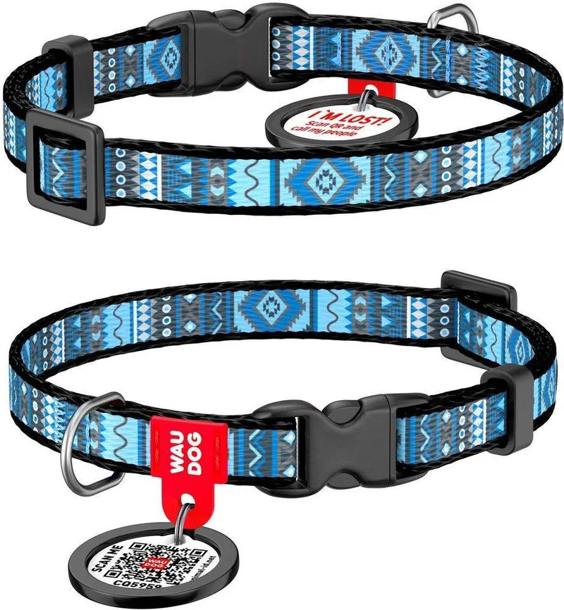 ΠΕΡΙΛΑΙΜΙΟ WAUDOG ETNO BLUE PLASTIC FASTEX (25MM / 31-49CM)