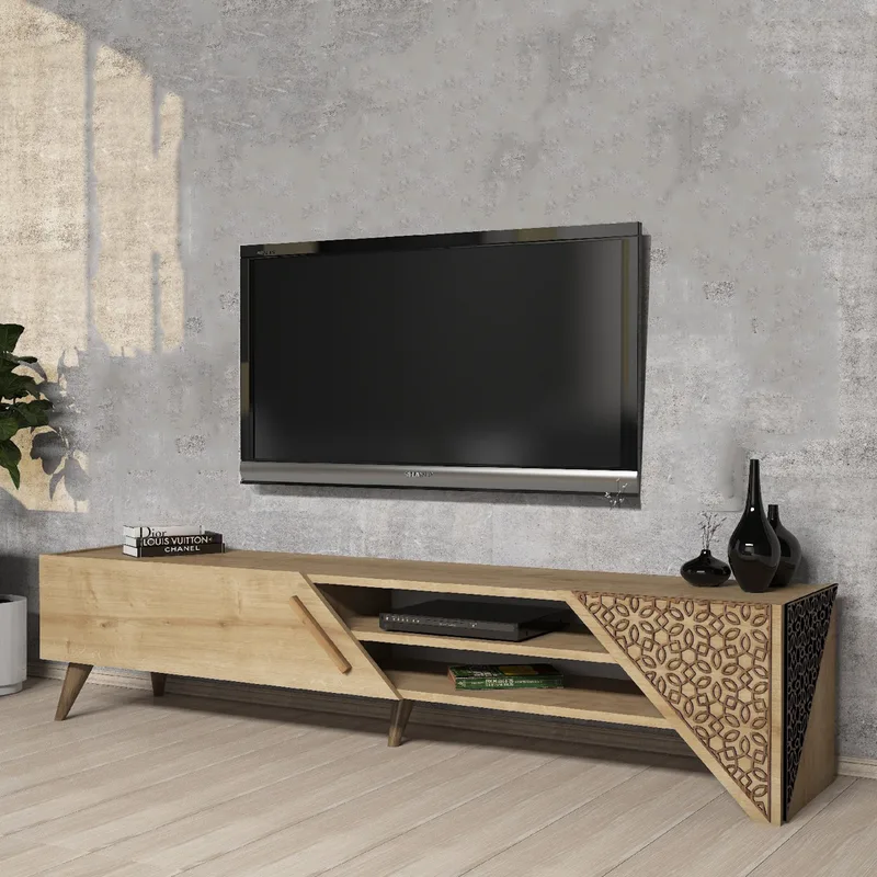 Βάση Τηλεόρασης Beril 2 - Oak 845Hct5503 (180x37x40)