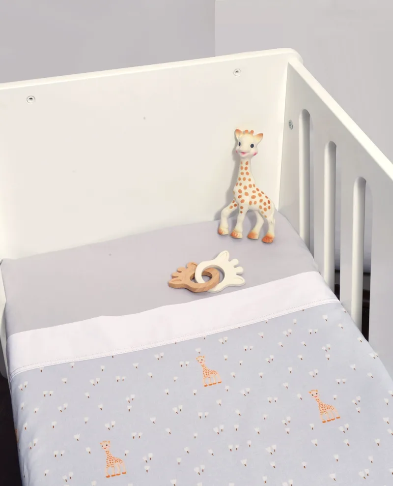 Σεντόνια Λίκνου Σετ 2τ -75x110-100% Βαμβάκι Design 505 Sophie La Girafe