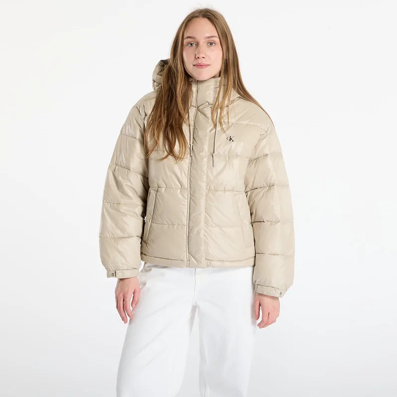 Μπουφάν Calvin Klein Jeans Shine Puffer Jacket Brown M