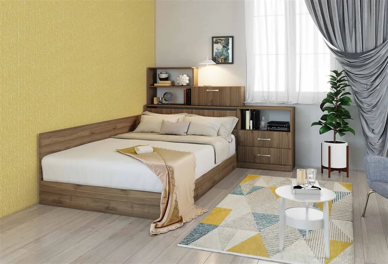Σετ Κρεβατοκάμαρας 4 τεμαχίων 1217032 με ΔΩΡΟ μηχανισμό ανύψωσης για Στρώμα 120x190, 190x61x120 εκ., Genomax - Στρώμα ορθοπεδικό με βάση