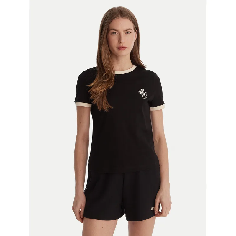 Guess T-Shirt V6GI05 K2966 Μαύρο Regular Fit