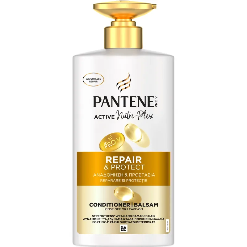 Pantene Pro-V Active Nutri-Plex Repair & Protect Conditioner for Weak, Damaged Hair Μαλακτική Κρέμα Αναδόμησης & Προστασίας με Σύμπλεγμα Θρέψης για Αδύναμα, Ταλαιπωρημένα Μαλλιά, με Αντλία 500ml
