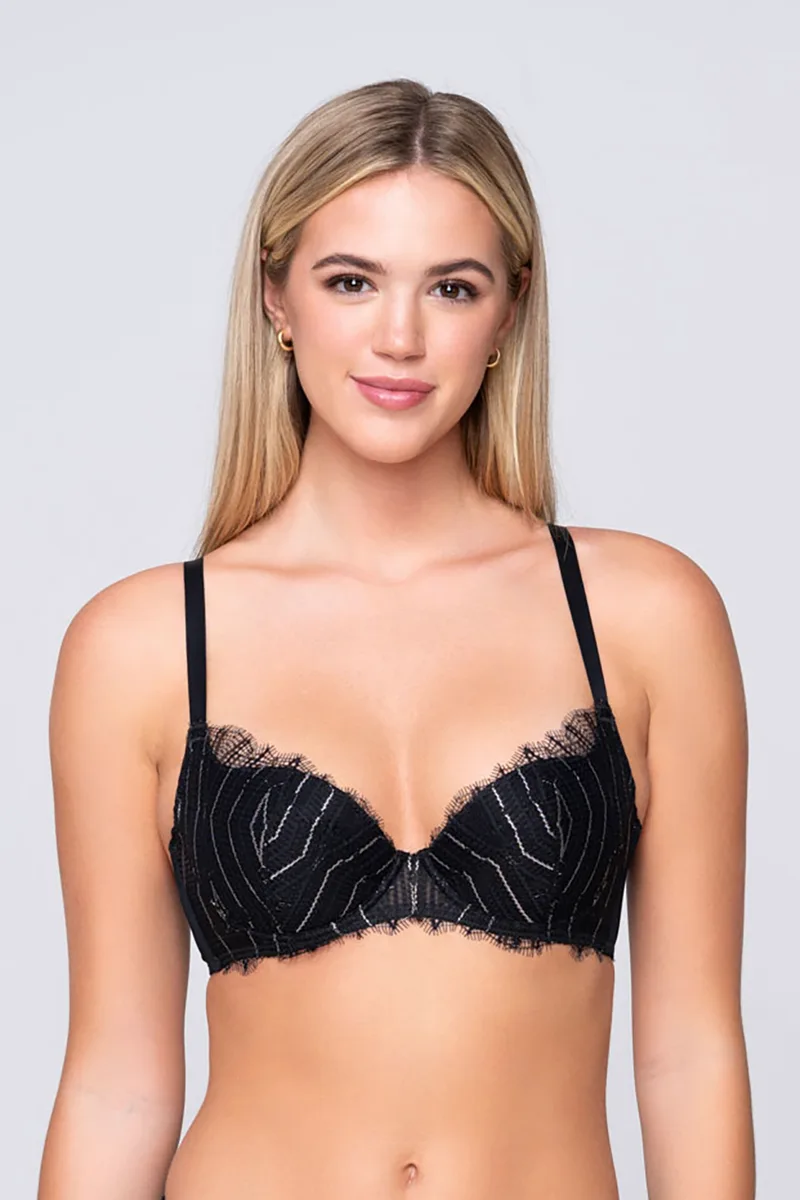 Luna γυναικείο σουτιέν 3/4 Padded Balconette με ενίσχυση και lurex λεπτομέρειες ''Crystal'' (Cup D)-16401
