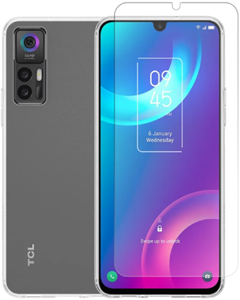 Vivid Σετ Διάφανη Θήκη Σιλικόνης & Tempered Glass - TCL 30 5G - Transparent (VIGELLY236GLASSTN)