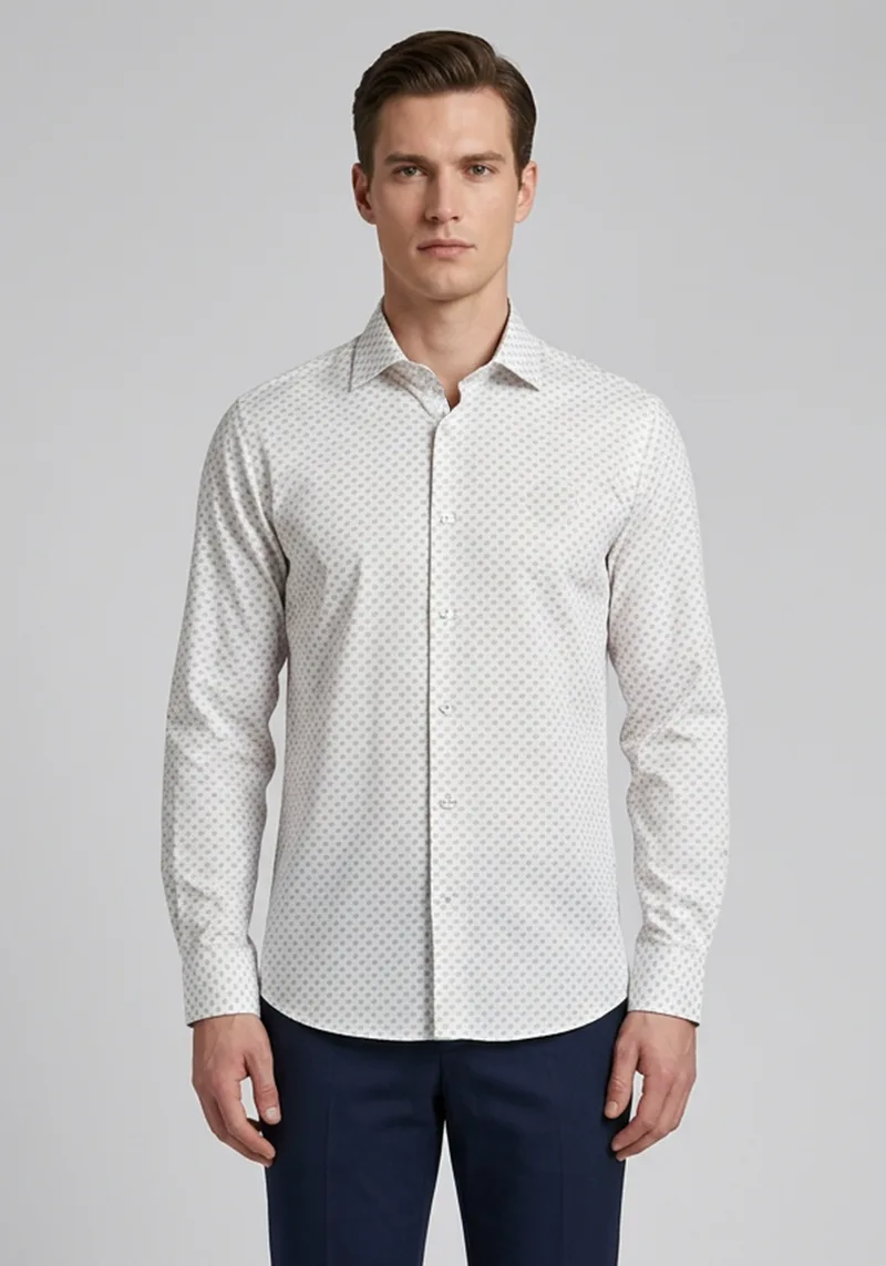 Guy Laroche Πουκάμισο Micro - GLFS18719 CL 2 Off White