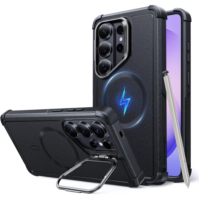 Θήκη Samsung Galaxy S26 Ultra ESR Cyber Tough Magnetic with Stash Stand Ανθεκτική με MagSafe & Kickstand - Black (4894240295816)