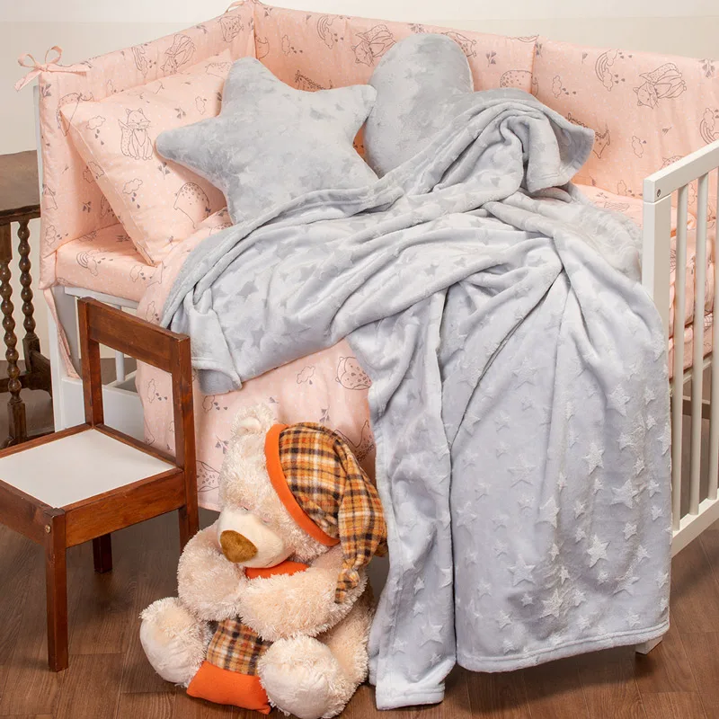 Κουβέρτα Fleece Κούνιας 107x160 Melinen Starito Silver 107x160