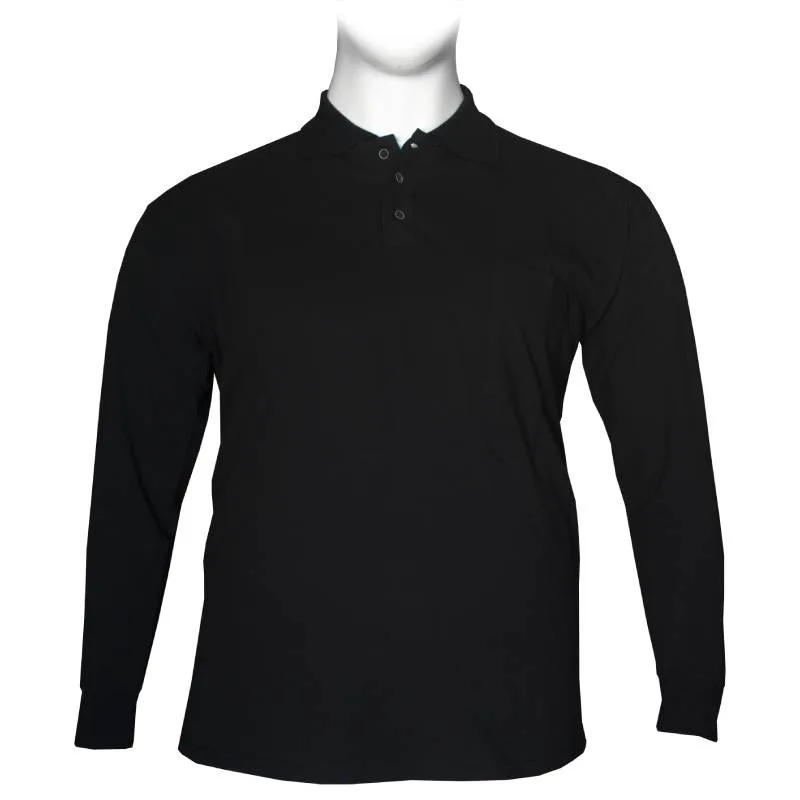 Polo πικέ μονόχρωμη με τσέπη - Black