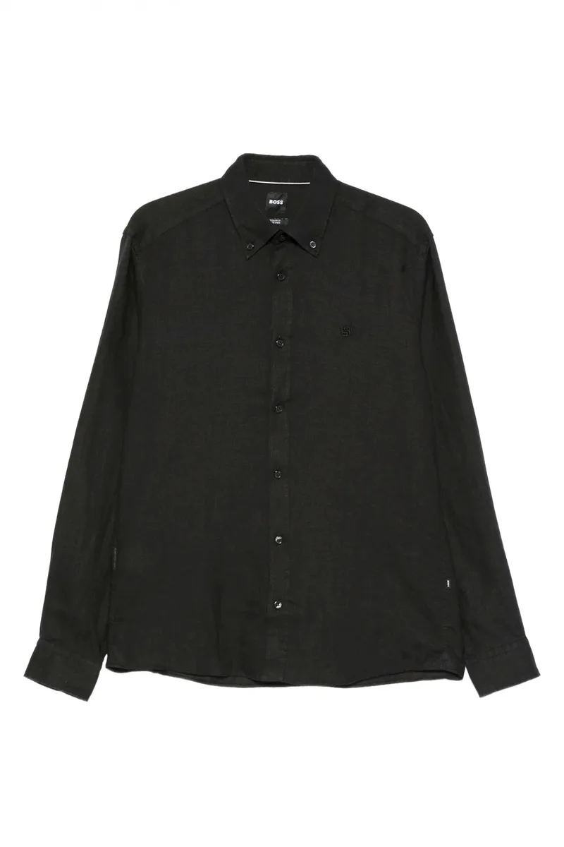 BOSS ΠΟΥΚΑΜΙΣΟ ΛΙΝΟ BUTTON DOWN H-LIAM-BD-E-C1-261 ΜΑΥΡΟ