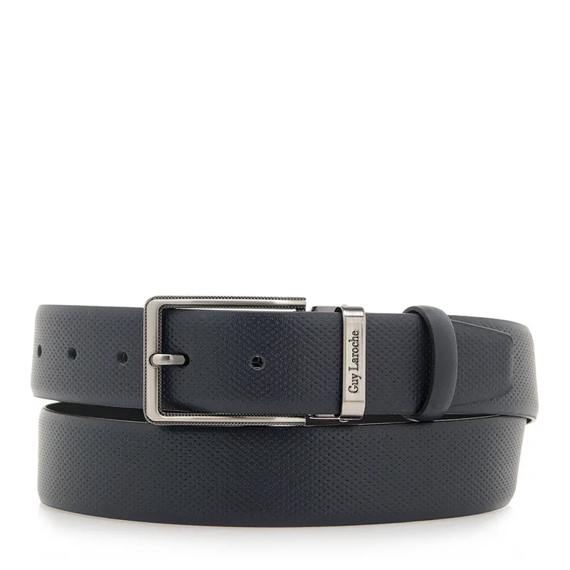 Guy Laroche Ανδρική Δερμάτινη Ζώνη Leather Belt GL F303/4 Μπλε