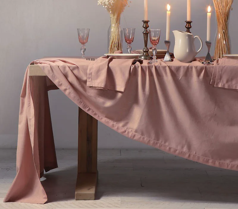 Λινό Τραπεζομάντηλο Nef-Nef Cotton-Linen English Rose 150x250